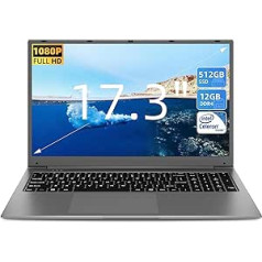 SGIN 17 collu klēpjdators operētājsistēmai Windows 11 Home, 12 GB RAM, 512 GB SSD ROM klēpjdators, Celeron N5095, 5000 mAh, HD IPS, 2 x USB 3.0