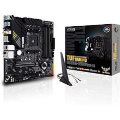 ASUS TUF Gaming B550M-Plus (WiFi) žaidimų pagrindinės plokštės lizdas AM4 (micro-ATX, Ryzen, PCIe 4.0, WiFi 6, 2x M.2, 2Gbit/s Ethernet, SATA 6Gbit/s, USB 3.2 Gen 2 Type-A/C , Aura Sync)