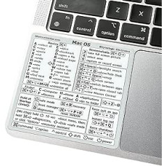 SYNERLOGIC (M/Intel) Mac OS tastatūras īsinājumtaustiņš Bez atlikuma vinila uzlīme, saderīga ar 13–16 collu MacBook Air/Pro iMac Mac Mini (balts, iepakojumā 10)