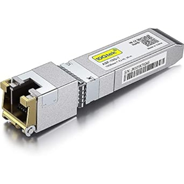 10Gtek priekš Juniper 10GBase-T SFP+ raiduztvērējs EX-SFP-10GE-T, 10G T, 10G Copper, RJ-45 SFP+ CAT.6a, līdz 30 metriem