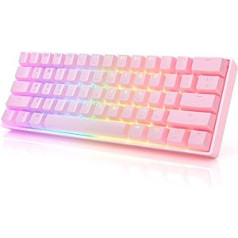 GK61 mechaninė žaidimų klaviatūra – 61 klavišų RGB apšviestas LED foninis apšvietimas PC / Mac Gamer