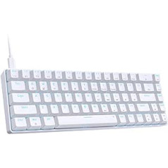 Dierya ×TMKB T68se Gaming Mechanical Keyboard, 60% Percent Keyboard with Blue Clicky Switch, Ultra Compact Mini 68 Keys Anti-Ghosting, Type C Data Cable, US Layout for PC Windows Gamer Typist