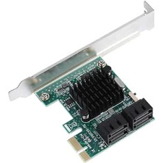 ASHATA PCI-Express (PCIe) kontrollera karte, Super Speed PCIE uz 4 portu SATA 3.0 paplašināšanas karte, 6G SATA III PCI-Express kontrollera adaptera karte operētājsistēmai Windows XP/2003/Vista/Win7/8/10