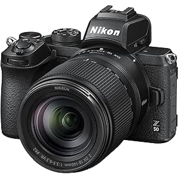 Nikon Z 50 KIT Z 18-140 VR (20,9 MP, OLED skatu meklētājs ar 2,36 miljoniem pikseļu, 11 kadri sekundē, hibrīda AF ar fokusa palīgu, ISO 100–51,200, 4K UHD video)