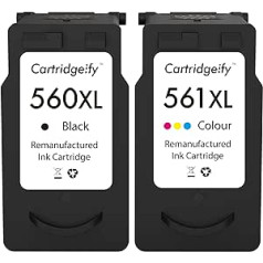 „Cartridgeify 560XL 561XL“ spausdintuvo kasetės, suderinamos su „Canon PG-560 CL-561 XL“ kasetėmis, skirta Pixma TS5350 TS7450 TS7451 TS5351 TS5352 TS5353