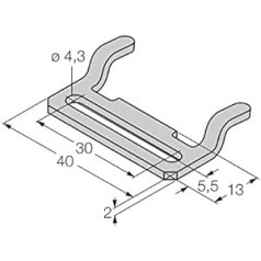 6901026 - MB1-Q25, Montagehalterung für Linearweg-Sensoren