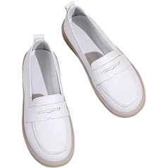 Wygwlg Damen Arbeits-Slip-On, Atmungsaktyves Leder, Orthopädische Stillschuhe, Lässige, rutschfeste Slipper Für Den Gastronomiebereich, Soft-End-Luftpolsterschuhe, Für Krankenpfleger