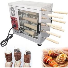 Kommercielle elektrische Eistüte-Schornstein-Kuchen-Rollen-Ofenmaschine umfasst Zwei Arten von Schornstein-Kuchen-Rollen-Ofen-Maker, 8 Stück/Zeit, 3200 W, 16 Sticks