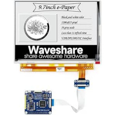 Waveshare 9,7 collu E-tintes displeja CURTE priekš Raspberry Pi Zero/Zero W/Zero WH/2B/3B/3B+ E-Paper ekrāns ar 1200x825 izšķirtspēju IT8951 Controller USB/SPI/I80 interfeiss