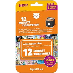 tigermedia tigertones-Bilietas 12 mėnesių Srautinis tigerbox Touch 15 000 radijo groja garso knyga Vaikų muzika su 5 individualiais profiliais Dovanų idėja