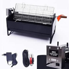 NOALED Holzkohlegrill-Grillmaschine, 12 V, automāts Flip-Rotationsgrill, Kebab, Edelstahl, für den Außenbereich, Innenbereich, automāts Grill-Rotisserie-Kit-Grill, für G