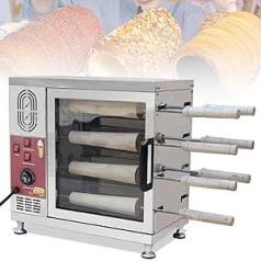 Kommerzieller Kamin-Kuchenofen, 3000 W, elektrische Toastermaschine mit 16 Rollenwerkzeugen, Kamin-Brötchen-Grill-Maker für Restaurant, Zuhause, Küche, Snackbar