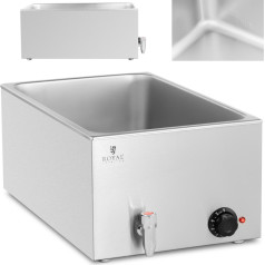 Bain-marie elektriskais sildītājs ar krānu GN 1/1 600 W tvertnēm