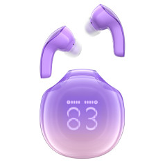 Acefast T9 Bluetooth 5.3 į ausis įdedamos USB-C belaidės ausinės, violetinės spalvos