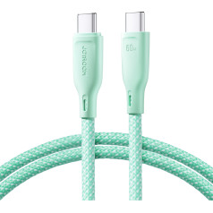 USB-C kabelis 60 W ātra pārsūtīšana Multi-Color Series 1m zaļa