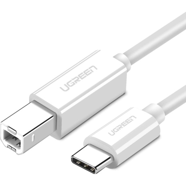 Printera un skenera kabelis USB-C - USB-B 2.0 1,5 m balts