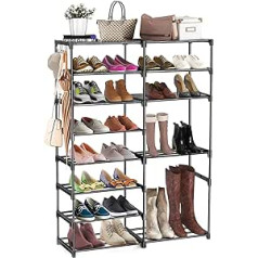 Barsone siaura ir aukšta batų lentyna prieškambariui – reguliuojamos batų lentynos Batų spintelė su 8 lygių metalo, skirta 26–30 porų batų svetainei ir įėjimo erdvei