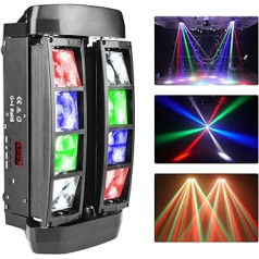 Disco Licht Moving Head Led Discolicht Partylicht Musikgesteuert, 8x3W RGBW Dj Licht Disco Lights Musikgesteuert, Lichtorgel Musikgesteuert Led Disco Beleuchtung Laserlicht Lichteffekte Party Lichter