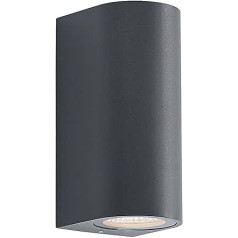 ELC LED āra sienas gaisma, sienas lampa augšup un lejup, sienas prožektors, necaurlaidīgs IP54, 1 x 6 W LED, 3000 K, āra apgaismojums