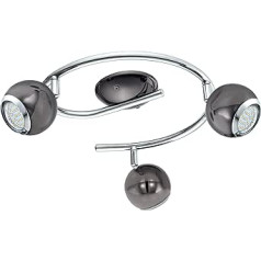 EGLO LED Deckenlampe Bimeda, 3 flammige Deckenleuchte, Deckenstrahler aus Metall in Nickel-Nero und Chrom, Wohnzimmerlampe, Spots inkl. GU10 Leuchtmittel, warmweiß