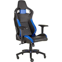 Corsair (mākslīgās ādas spēļu, sacīkšu un biroja krēsls, ērta montāža, ergonomisks grozāms, regulējams sēdekļa augstums un 4D roku balsti, ērts plats sēdeklis ar augstu atzveltni)