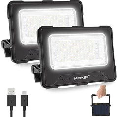 MEIKEE 60 W LED darba gaisma 10000 mAh LED Celtniecības prožektors Akumulators Prožektors 4 gaismas režīmi Kempinga lampa Pārnēsājama 5 spilgtuma saules USB uzlādes akumulatora lampa kempingiem, garāžām, celtniecībai,