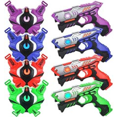 TINOTEEN Laser Tag Gun Set with Vest, Infrared Gun Set with 4 Players