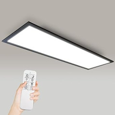 NUEDOVN LED paneļa griestu apgaismojums, 36 W, 100 x 30 cm, tālvadības pults, regulējamas CCT LED lampas, griestu gaisma ar regulējamu 3000 K - 6500 K birojam, viesistabai, istabai