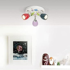 Birds griestu lampa ar 3 prožektoriem un pūces dizainu / diametrs 31 CM Ietver 3 x GU10 50 W halogēna spuldzes / metāls / zaļš