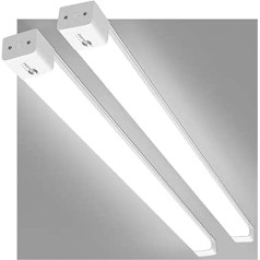 LED darbnīcas lampa, pagraba lampa, 120 cm, 36 W, 3600 lm mitrumizturīga lampa, IP66 ūdensizturīgs pagraba griestu apgaismojums mitrai telpai, garāžas lampa, neona lampa, vēsi balta, 5000 K, 2 komplekts