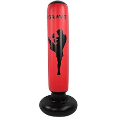 170 cm Inflatable Standing Punch Bag for Strength Training, Black and Red PVC Boxing Column for Fitness, Stress Relief for Men, Women, Boys, Girls