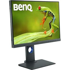 BenQ SW240 24,1 colio PhotoVue LED monitorius (1920 x 1200 pikselių, 16:10, 99 % Adobe RGB, 95 % DCI-P3, 14 bitų 3D LUT, IPS skydelis) Monitorius fotografams, juodas