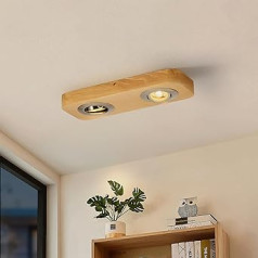 wowatt LED griestu lampa, 2 spuldzes, 7 W, koka griestu gaisma, 3 līmeņi, regulējams, moderns griestu prožektors, LED prožektori, 45° grozāmi, 2800 K silti balti prožektori griestu prožektori, guļamistabai,