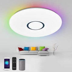 1128 LED Ceiling Light with Remote Control, App Control and Bluetooth Speaker, MP3, 24 W, Colour Changing Stars, Dimmable, Warm White, Cool White, 2800–6500 Kelvin