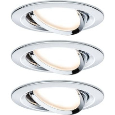 Paulmann 93879 Nova Plus LED Einbauleuchte inkl. Monēta Einzelleuchte schwenkbar rund 84mm 50° 6W 230V dimmbar 2700K Chrom Spot Einbaustrahler Einbauleuchte