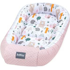 Bellochi aug ar stilu Premium Baby Nest jaundzimušais — Bērnu gultiņas bamperis — 90 x 60 x 12 cm — 100% kokvilna — mazuļa ligzda, bērnu gultiņas bamperis, meitene, bērnu aksesuāri — mežs