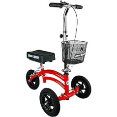 KneeRover Jr – Petitie Knie-Rollator für Erwachsene und Kinder, verschiedene Gelände, orthopädischer Knie-Roller für Fuß-, Unterschenkel- oder Knöchelverletzungen, Ersatz für Krücken in Rot