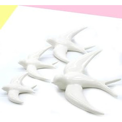 Swallows Keramikas sienas baltas krāsas (4 iepakojumā) | Swallow Swarm dekoratīvā siena | Mājas dekoru aksesuāri | Piekaramie ornamenti (norīt keramikas sienas baltā krāsā)