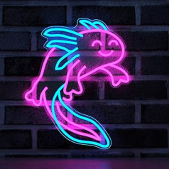 Ammonite Axolotl Gift, Axolotl Neon Sign, LED Neon Lights for Music Room Wall Decoration Art for Children Birthday Gifts, Axolotl Gift for Anniversary and Boyfriend Birthday