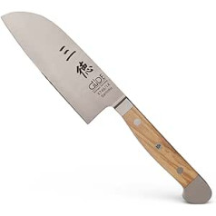 GÜDE Solingen - Santoku Messer geschmiedet, 14 cm, Olivenholz, ALPHA OLIVE, Doppelkropf, roku darbs Vācijā