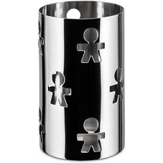 Alessi Girotondo AKK09 - Dizainas Grissinibehalter su Durchbrochener Dekoration, Edelsthl, Poliert, Silber, 9 x 9 x 15 cm