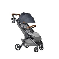 Ergobaby Metro+ Deluxe Pram Buggy with Reclining Function, Premium Children's Buggy from Birth to 22 kg, Foldable and Car Seat Compatible, Height-Adjustable Handlebar, London Grey