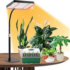 FRGROW LED augu lampa, UV-IR pilna spektra augu gaisma iekštelpu augiem, augu gaismas LED 200 W, pilna spektra augu lampa 208 LED, augšanas lampa augiem, margrietiņas ķēdes funkcija, 1 iepakojums