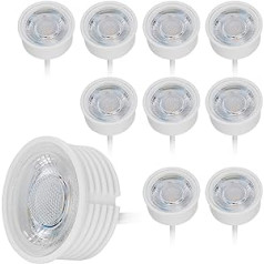 HCFEI 10 x 5 W GU10 MR16 LED modulis 230 V tikai 22 mm plakana keramika aptumšojama gaismas krāsa neitrāla balta 4000 kelvini 430 lm īpaši augsts krāsu atveidojums Ra > 85 stars 38°