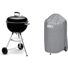 Weber 1231004 Bar-B-tējkanna 47 cm + kokogļu grila vāks ar diametru 47 cm pelēks