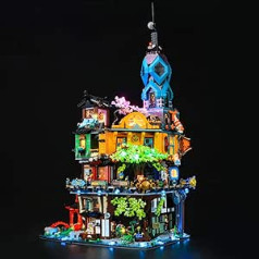 BRIKSMAX LED apgaismojuma komplekts priekš Lego Ninjago Ninjago City Gardens - saderīgs ar Lego 71741 celtniecības bloku modeli - bez Lego komplekta