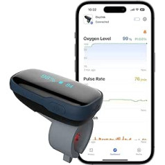 Nešiojamas miego monitorius „Bluetooth“, deguonies lygio monitorius su akustiniu priminimu įrenginyje ir išmaniajame telefone nemokama programa, minkštas silikoninis žiedas Sp-o2 monitorius, skirtas įkraunamam stebėjimo įrenginiui