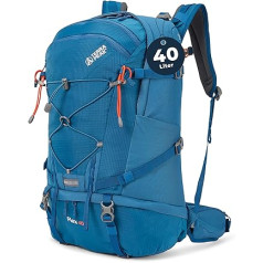 Terra Peak Flex 40 Premium pārgājienu mugursoma 40 l liela ar muguras ventilāciju, hidratācijas sistēmu un lietus pārsegu - pārgājienu mugursoma, kas izgatavota no elpojoša 3D gaisa tīkla poliestera - āra dienassoma ar jostasvietu