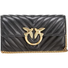 Pinko sieviešu aitas Nappa Love ONE Wallet C SCHAFNAPPA, Z99Q_Nero-Antique Gold, Z99q_nero-antique gold