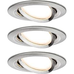 Paulmann 93902 Nova Plus LED Einbauleuchte inkl. Monēta Einzelleuchte schwenkbar rund 84mm 50° 6W 230V dimmbar 2700K Alu gedreht Spot Einbaustrahler Einbauleuchte